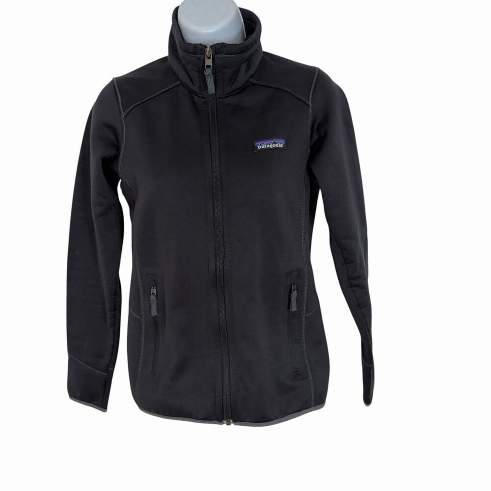 Patagonia Tech Fleece Lined Softshell Jacket Full Zip Black Womens XS 25935